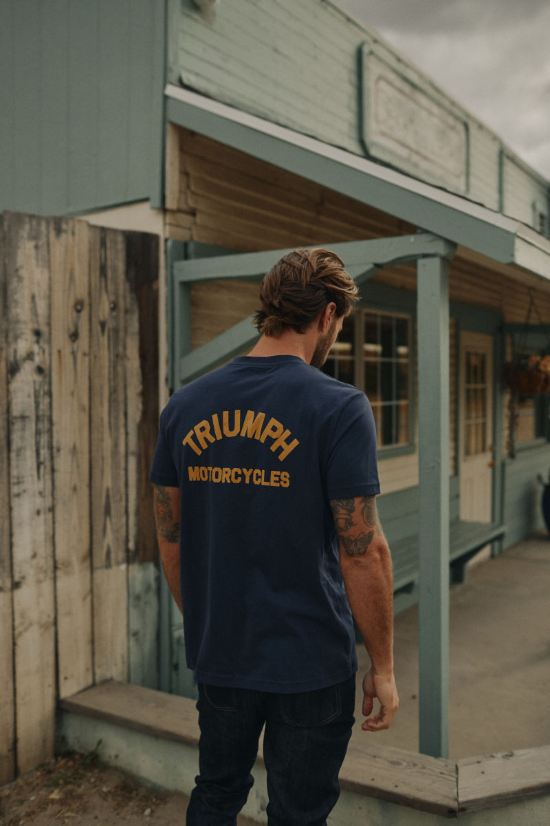 Ditchling Back Logo Pocket T shirt in Gold Casual Clothing